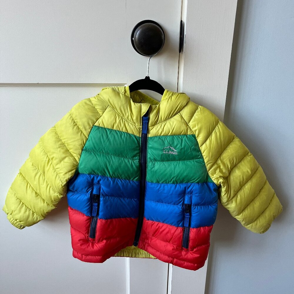 LL Bean Toddlers' Ultralight 650 Down Jacket Colorblock Size 2T